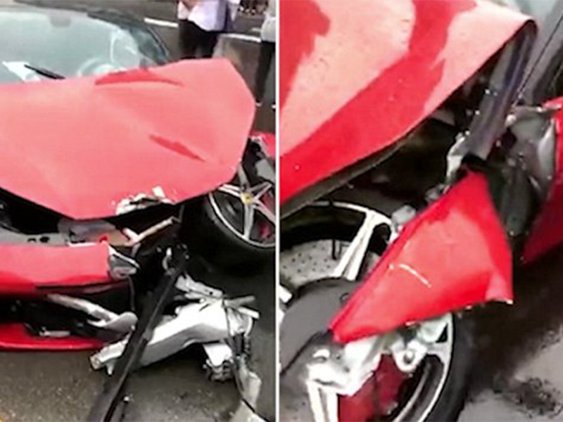 بالفيديو: امرأة صينية تحطم سيارة فيراري بعد ثوانٍ من استئجارها!